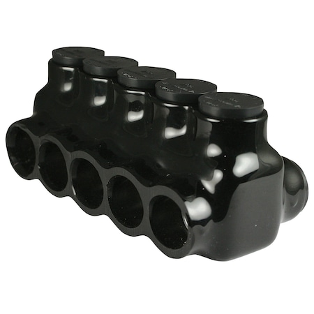 Asi Dual Sided Multi Tap Connector 6-3-0 AWG 5 Port 600 V Black AICD250-5